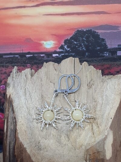 #987 - boucles d'oreilles SOLEIL jaspe jaune – Image 2