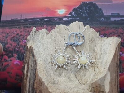#987 - boucles d'oreilles SOLEIL jaspe jaune
