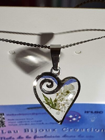 #1020 - Cœur Spiral et Fleurs séchées