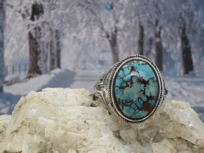 #826-3 - bague argent 925 & magnésite – Image 2