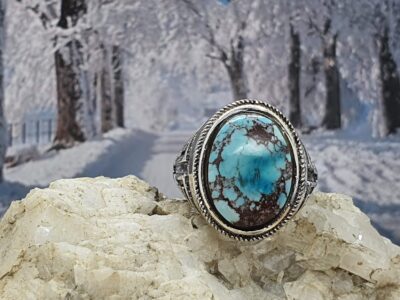 #826-1 - bague argent 925 & magnésite – Image 3