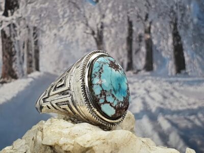 #826-1 - bague argent 925 & magnésite – Image 2