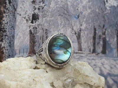 #1022-5 - bague 925 "ETHNIQUE" et labradorite