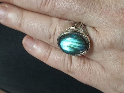 #1022-2 - bague argent "ETHNIQUE" et labradorite – Image 3
