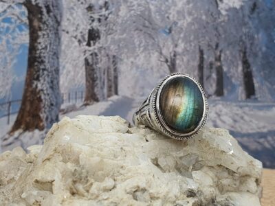 #1022-1 - bague argent et labradorite