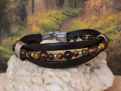 #1024 -bracelet cuir et perles