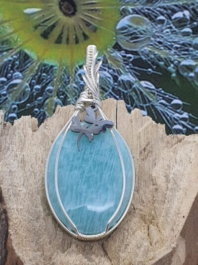 #1036 - pendentif aventurine verte "LIBELLULES"