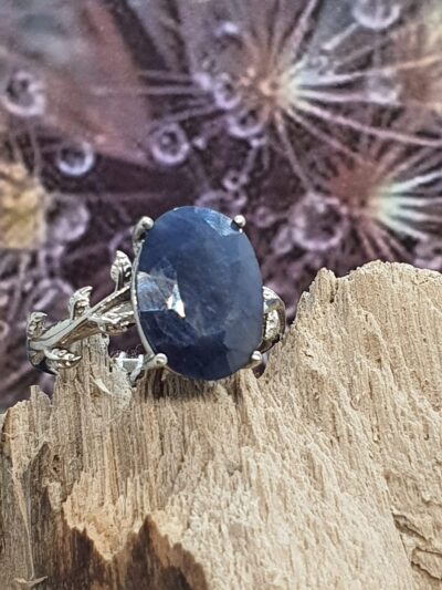 #886 - bague argent 925 & Saphir "ART NOUVEAU"
