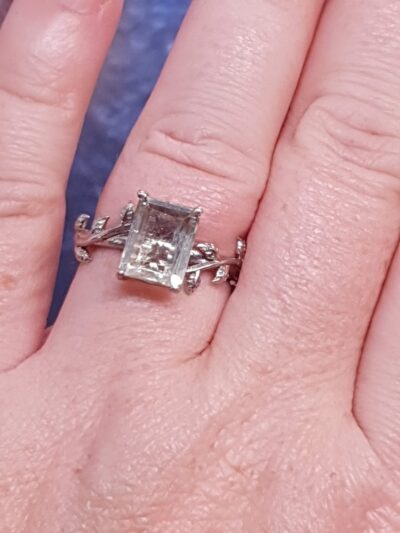 #891 - bague argent 925 & améthyste verte "ART NOUVEAU" – Image 3