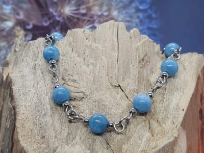 #916 - bracelet calcédoine bleue