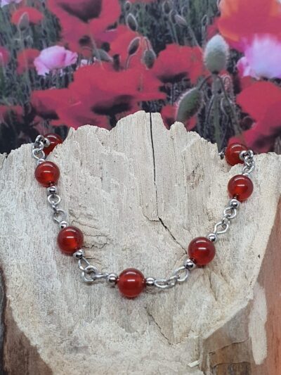 #915 - bracelet agate rouge