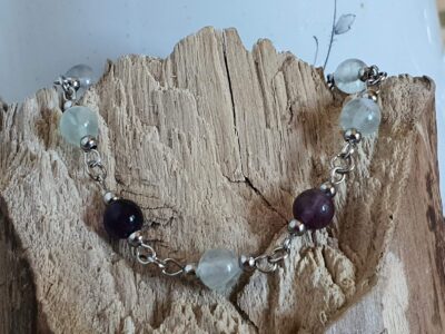 #931 - bracelet fluorite verte et violette