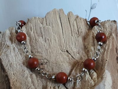 #929 - bracelet jaspe rouge