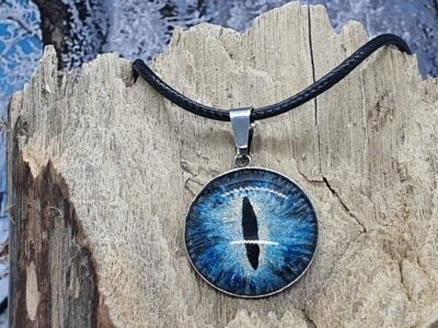 #1047-4 - pendentif œil bleu/doré