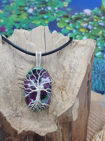 #1052- pendentif arbre de vie sur rubis zoïzite – Image 2