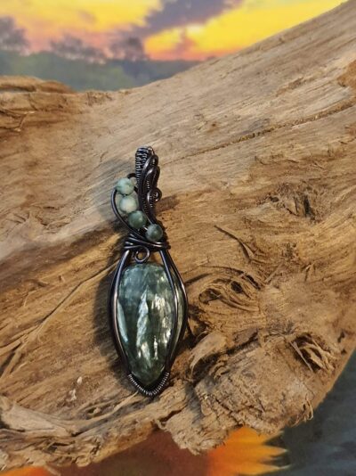 #1060 - pendentif séraphinite et jade – Image 2