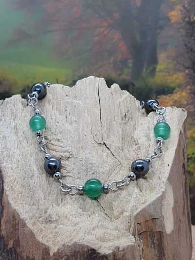 #1090 - bracelet aventurine verte et hématite – Image 3