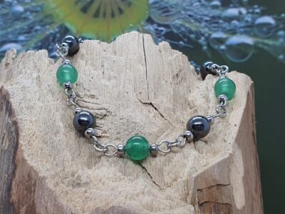 #1090 - bracelet aventurine verte et hématite – Image 4