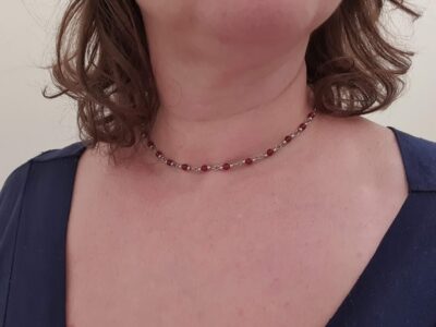 #1101 - Collier ras de cou agate rouge