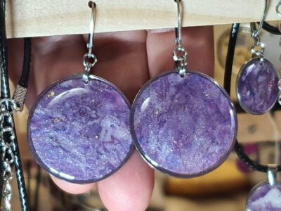 #1106 - boucles d'oreilles DISQUE parme
