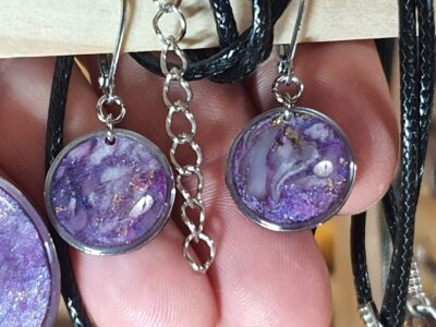 #1107-2 - boucles d'oreilles DISQUES moyens parme