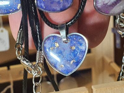 #1111-1 - pendentif Cœur bleu