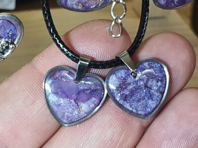 #1123-2 - pendentif petit Cœur parme