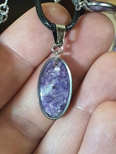 #1117-2 - pendentif Ovale parme