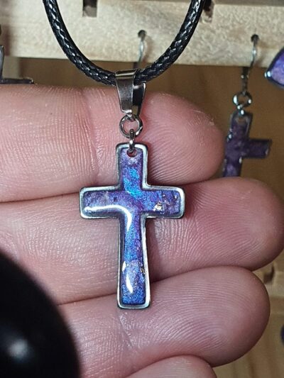 #1120-2- pendentif croix parme – Image 2
