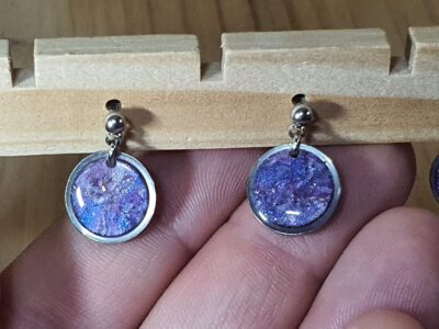#1109-2 - boucles d'oreilles disques minis parme – Image 2