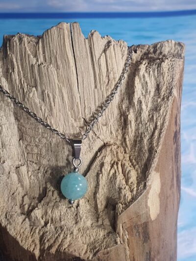 #871-2 - pendentif perle naturelle d'amazonite