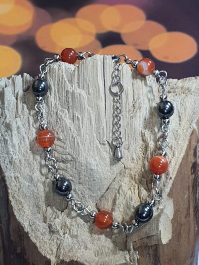 #1130 - bracelet cornaline et hématite – Image 4