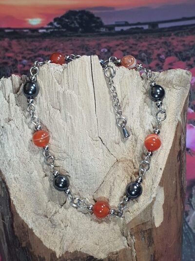 #1130 - bracelet cornaline et hématite – Image 3