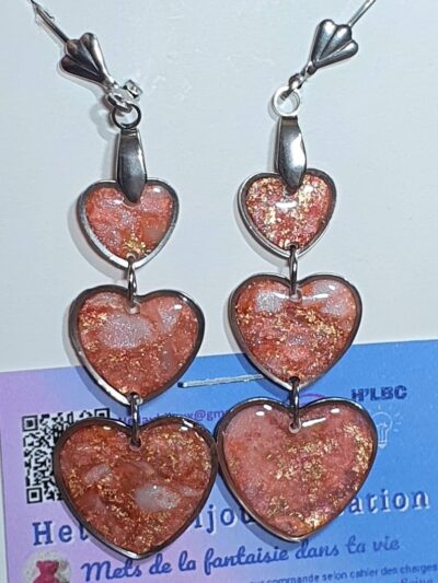 boucles triple coeur sur cartonnette