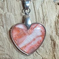 pendentif argile polymère cœur rose modèle 3