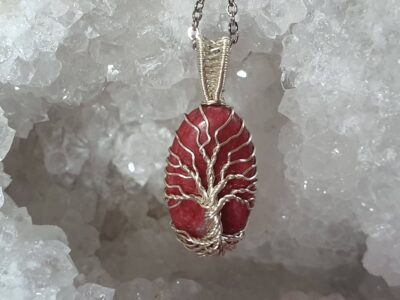pendentif arbre de vie thulite rose