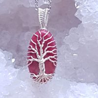 pendentif arbre de vie thulite rose