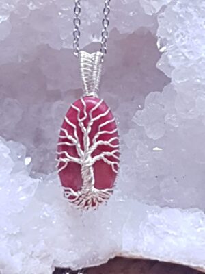 pendentif arbre de vie thulite rose