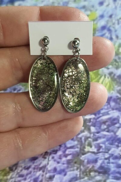 boucles d'oreilles argile polymère inspiration végétale écaillées