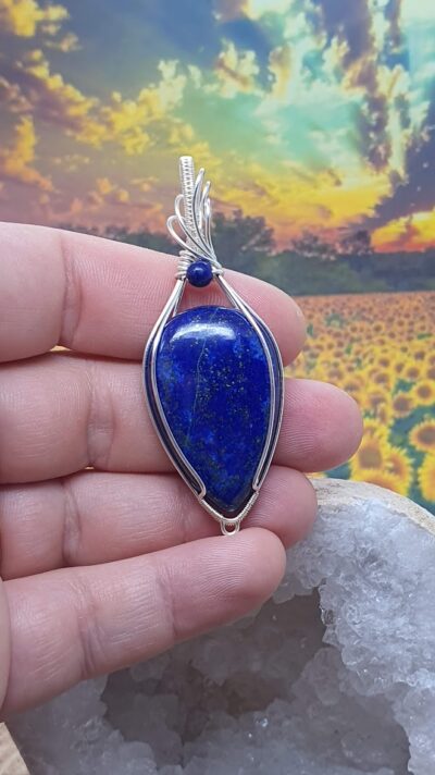 #1289 - Pendentif lapis-lazuli goutte inversée – Image 2
