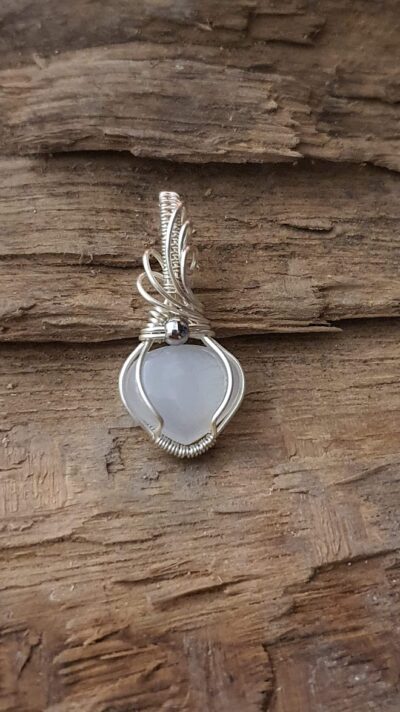 #1302 - pendentif pierre de lune blanche adulaire – Image 3