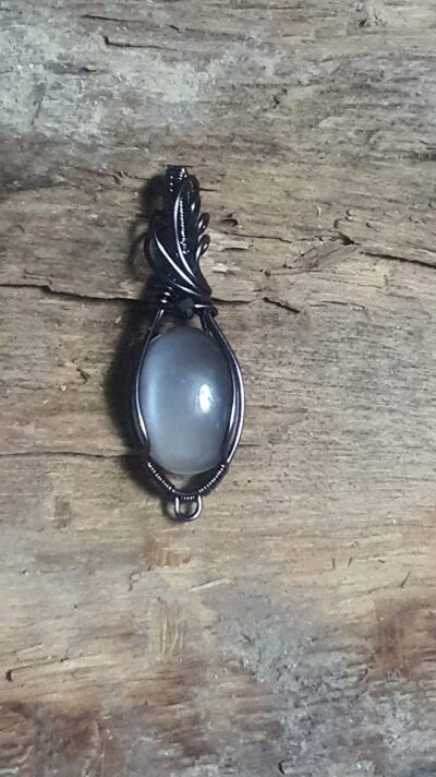 #1303 - pendentif pierre de lune grise – Image 2