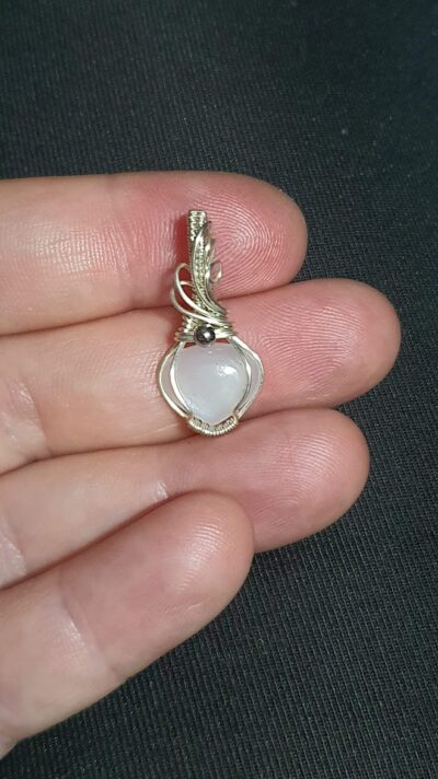#1302 - pendentif pierre de lune blanche adulaire – Image 2