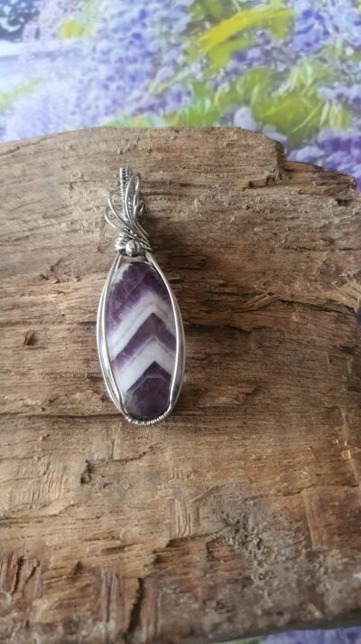 #1316 - pendentif améthyste à chevrons – Image 2