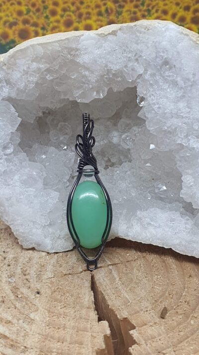 #1320 - pendentif chrysoprase verte – Image 2