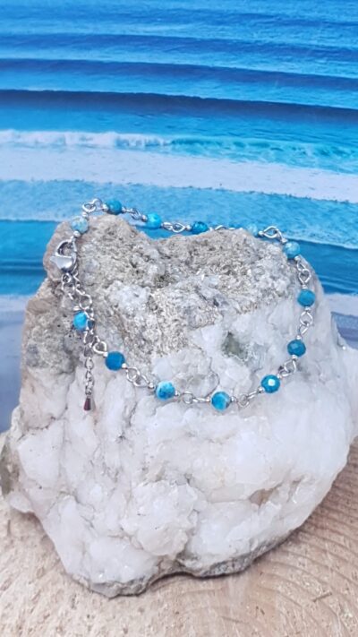 #1382 - bracelet Apatite bleue - "Elégance et clarté intérieure" – Image 2