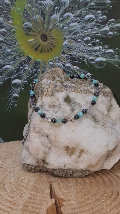 #1385 - bracelet Hématite et Amazonite - "Equilibre et Sérénité Naturelle" – Image 2