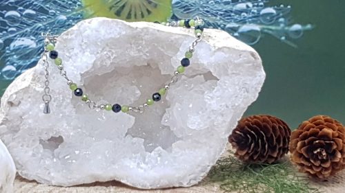 bracelet spinelle noir et jade vert du Canada