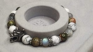 #1435- Bracelet howlite, labradorite, unakite – Image 4