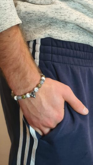 #1435- Bracelet howlite, labradorite, unakite – Image 5